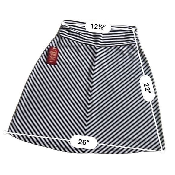 Faded Glory Skirt Black/White Striped Jersey Size S - Picture 4 of 5